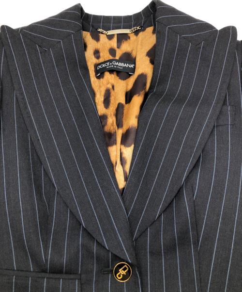 DOLCE & GABBANA（ドルチェ＆ガッバーナ）DOLCE & GABBANA (ドルチェ＆ガッバーナ) テーラードジャケット 裏地レオパード グレー サイズ:36の古着・服飾アイテム