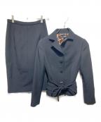 DOLCE & GABBANAドルチェ＆ガッバーナ）の古着「裏地レオパード ベルト付きセットアップスーツ」｜ブラック