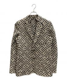 AMI Alexandre Mattiussi（アミアレクサンドルマテュッシ）の古着「幾何学柄2Bジャケット」｜ホワイト×ブラック