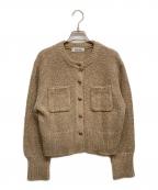 ARPEGE STORYアルページュストーリー）の古着「スパンコールニットジャケット」｜ベージュ