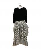 Diagramダイアグラム）の古着「ニットコンビノットワンピース」｜ブラック