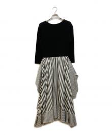 Diagram（ダイアグラム）の古着「ニットコンビノットワンピース」｜ブラック