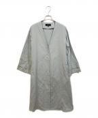 UNTITLEDアンタイトル）の古着「ポリネンマットキャンバスノーカラーコート」｜ライトブルー