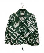 LACOSTE×NETFLIXラコステ×ネットフリックス）の古着「総柄コーチジャケット」｜グリーン