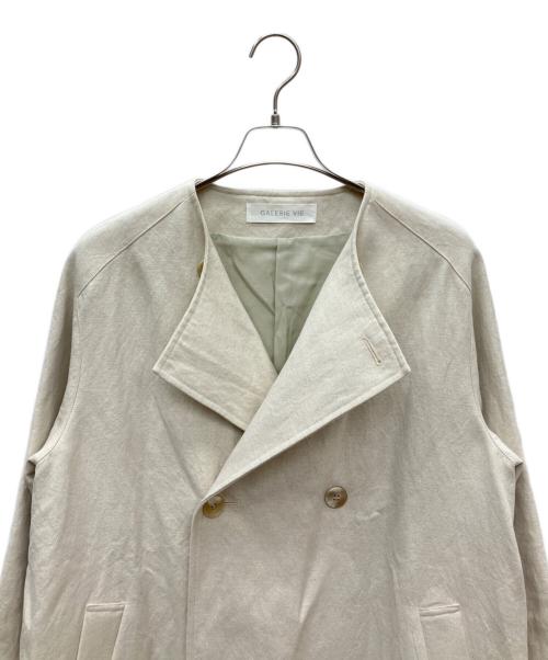 GALERIE VIE（ギャルリーヴィー）GALERIE VIE (ギャルリーヴィー) ドライコットンツイルノーカラーコート ベージュ サイズ:SIZE 36の古着・服飾アイテム