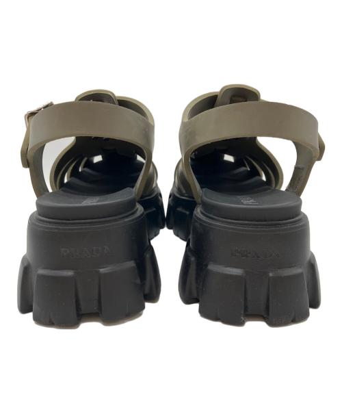 PRADA（プラダ）PRADA (プラダ) モノリスラバー サンダル オリーブ サイズ:6の古着・服飾アイテム