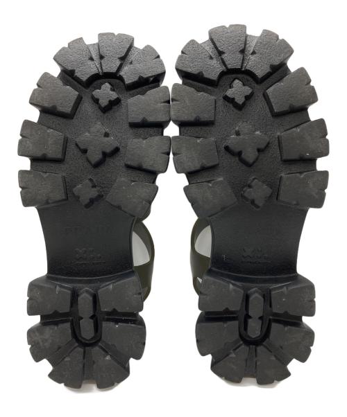 PRADA（プラダ）PRADA (プラダ) モノリスラバー サンダル オリーブ サイズ:6の古着・服飾アイテム