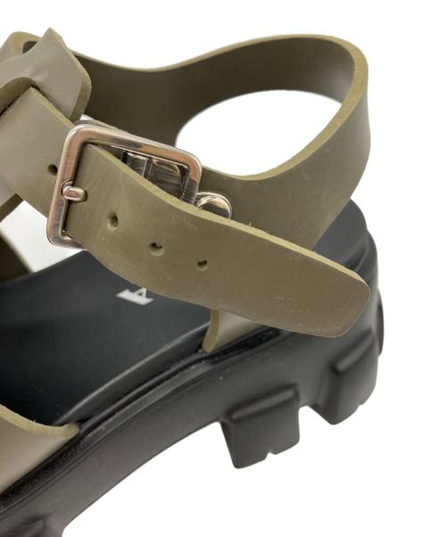 PRADA（プラダ）PRADA (プラダ) モノリスラバー サンダル オリーブ サイズ:6の古着・服飾アイテム