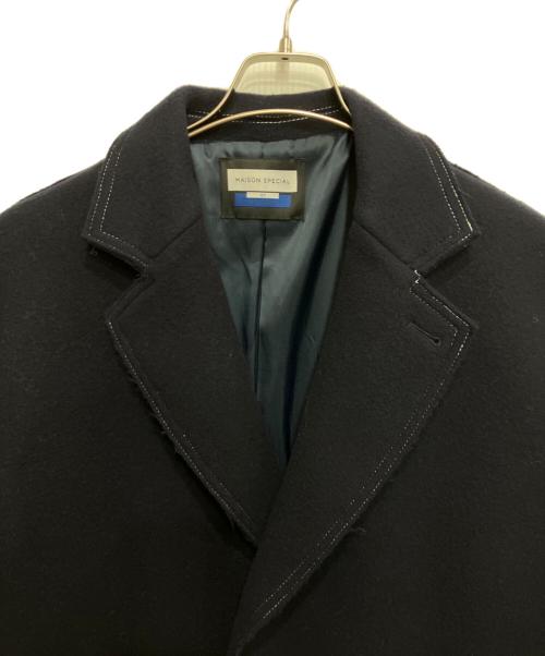 MAISON SPECIAL（メゾンスペシャル）MAISON SPECIAL (メゾンスペシャル) オーバーカットオフステッチセミダブルチェスターコート ネイビー サイズ:01の古着・服飾アイテム
