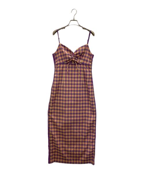 MAISON SPECIAL（メゾンスペシャル）MAISON SPECIAL (メゾンスペシャル) チェックキャミワンピース パープル サイズ:38の古着・服飾アイテム