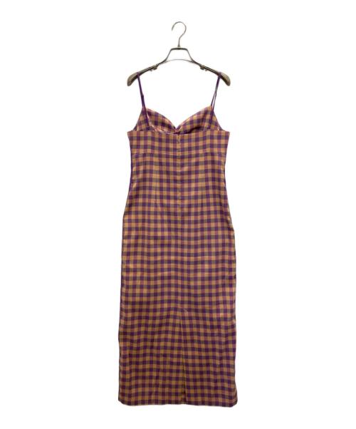 MAISON SPECIAL（メゾンスペシャル）MAISON SPECIAL (メゾンスペシャル) チェックキャミワンピース パープル サイズ:38の古着・服飾アイテム