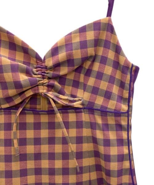 MAISON SPECIAL（メゾンスペシャル）MAISON SPECIAL (メゾンスペシャル) チェックキャミワンピース パープル サイズ:38の古着・服飾アイテム