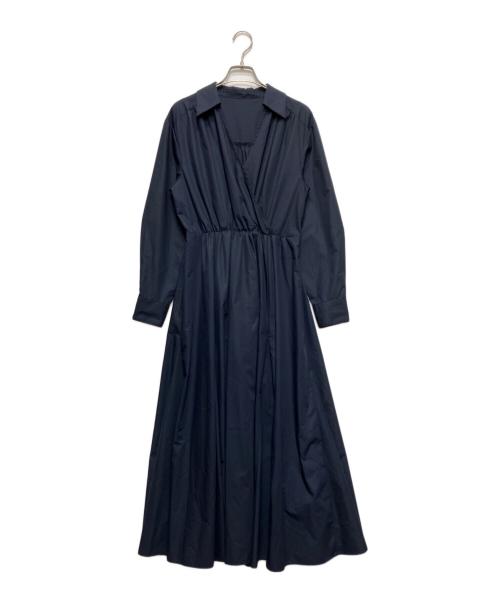 Mystrada（マイストラーダ）Mystrada (マイストラーダ) カシュクールシャツワンピース ネイビー サイズ:36の古着・服飾アイテム