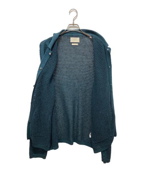 YOKE（ヨーク）YOKE (ヨーク) MESH KNITTED BUTTONED CARDIGAN グリーン サイズ:2の古着・服飾アイテム