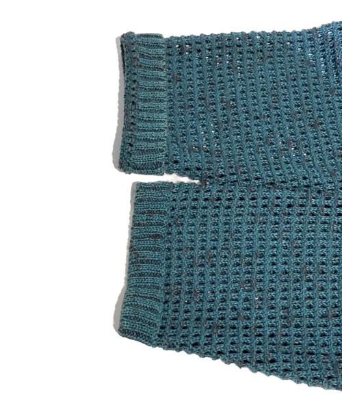 YOKE（ヨーク）YOKE (ヨーク) MESH KNITTED BUTTONED CARDIGAN グリーン サイズ:2の古着・服飾アイテム