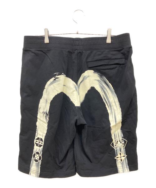 EVISU（エヴィス）EVISU (エヴィス) プリントスウェットショーツ ブラック サイズ:Lの古着・服飾アイテム