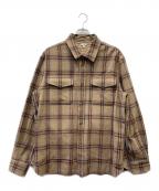 CARUSO×L'ECHOPPEカルーゾ×レショップ）の古着「別注チェックシャツ」｜ブラウン