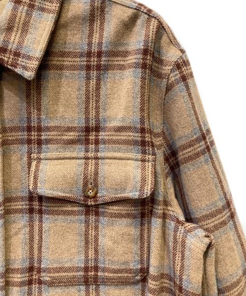 CARUSO（カルーゾ）CARUSO (カルーゾ) L'ECHOPPE (レショップ) 別注チェックシャツ ブラウン サイズ:Lの古着・服飾アイテム