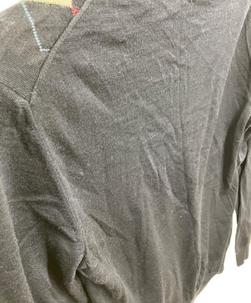 PRADA（プラダ）PRADA (プラダ) Vネックアーガイルセーター ネイビー サイズ:48の古着・服飾アイテム