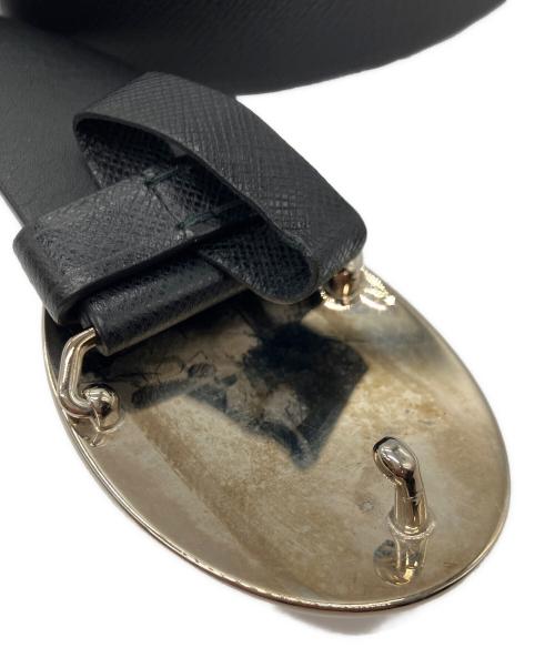 PRADA（プラダ）PRADA (プラダ) ロゴプレートレザーベルト ブラック サイズ:38/95の古着・服飾アイテム