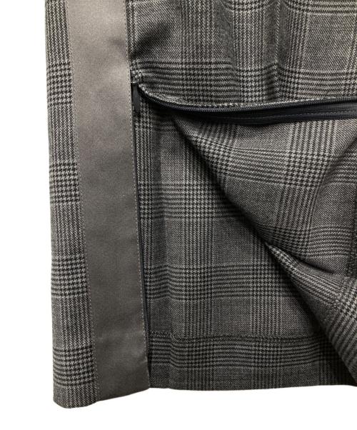 AP STUDIO（エーピーストゥディオ）AP STUDIO (エーピーストゥディオ) サイドラインチェックパンツ グレー サイズ:40の古着・服飾アイテム