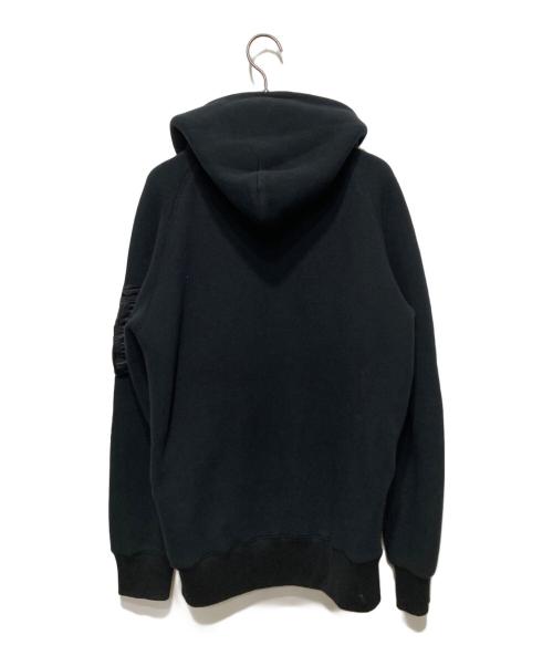 sacai（サカイ）sacai (サカイ) Sponge Sweat Hoodie/スポンジスウェットフーディ ネイビー×ブラック サイズ:2の古着・服飾アイテム