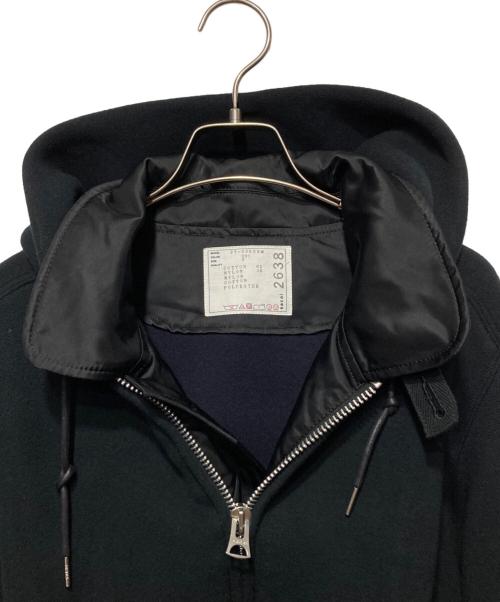 sacai（サカイ）sacai (サカイ) Sponge Sweat Hoodie/スポンジスウェットフーディ ネイビー×ブラック サイズ:2の古着・服飾アイテム