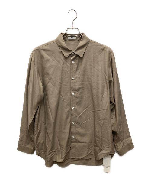 ATON（エイトン）ATON (エイトン) SHORT FIBER SILK WASHED SHIRT/ショート ファイバー シルク ウォッシュド シャツ キャメル サイズ:44の古着・服飾アイテム