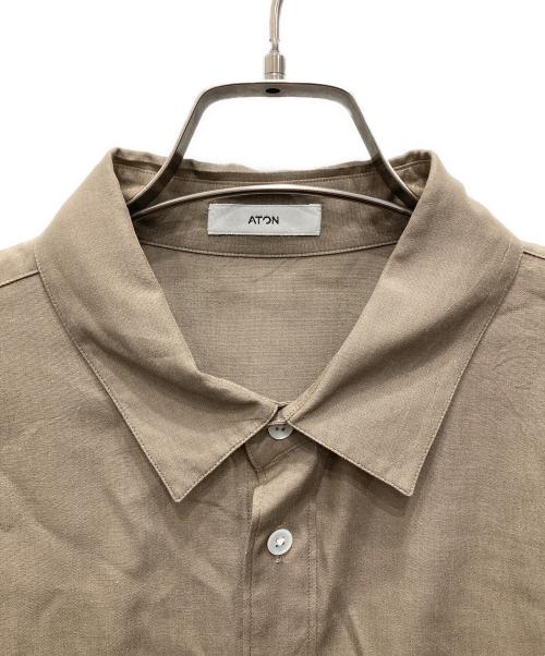 ATON（エイトン）ATON (エイトン) SHORT FIBER SILK WASHED SHIRT/ショート ファイバー シルク ウォッシュド シャツ キャメル サイズ:44の古着・服飾アイテム