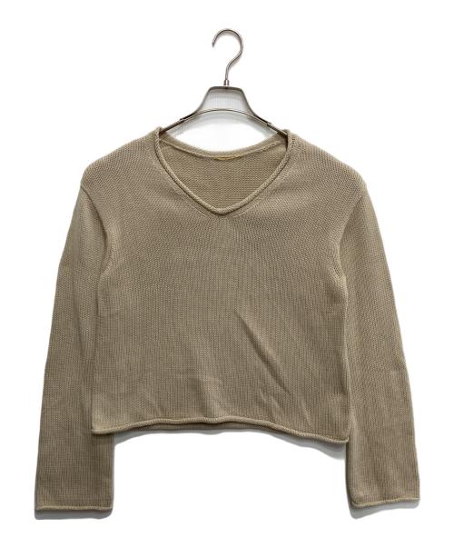 L'appartement（アパルトモン）L'appartement (アパルトモン) Cotton 3G Vneck Knit ベージュ サイズ:FREEの古着・服飾アイテム