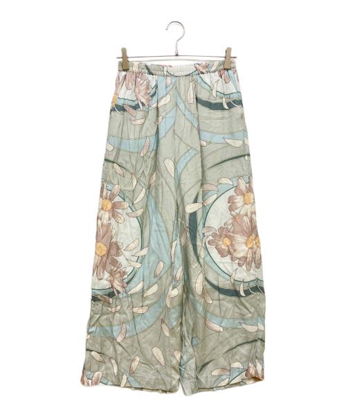 Sov.（ソブ）Sov. (ソブ) レーヨンフラワープリントパンツ ミントフラワー サイズ:36の古着・服飾アイテム