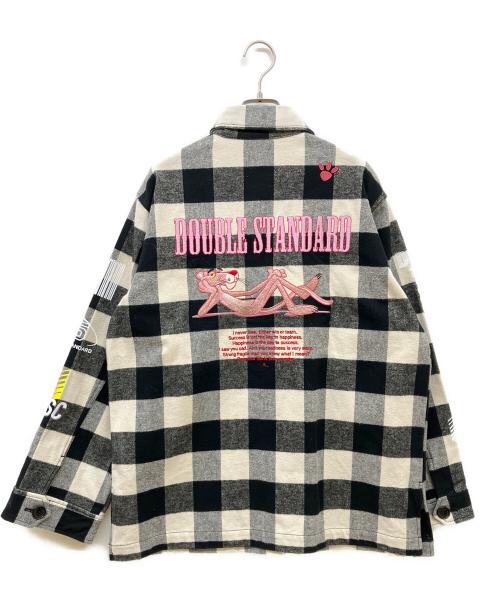 DOUBLE STANDARD CLOTHING（ダブルスタンダードクロージング）DOUBLE STANDARD CLOTHING (ダブルスタンダードクロージング) PINK PANTHER (ピンクパンサー) オリジナルチェックシャツ ブラック×ホワイト サイズ:36の古着・服飾アイテム
