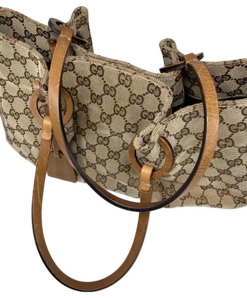 GUCCI（グッチ）GUCCI (グッチ) GGキャンバスハンドトートバッグ ブラウンの古着・服飾アイテム