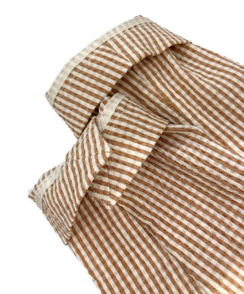 TAGLIATORE（タリアトーレ）TAGLIATORE (タリアトーレ) シアサッカーテーラードジャケット ブラウン×ホワイト サイズ:48の古着・服飾アイテム