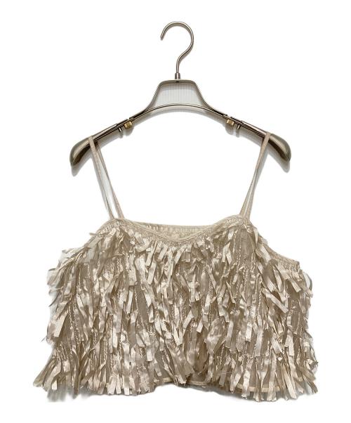 AEWEN MATOPH（イウエン マトフ）AEWEN MATOPH (イウエン マトフ) テープ フリンジ キャミソール ベージュ サイズ:Fの古着・服飾アイテム