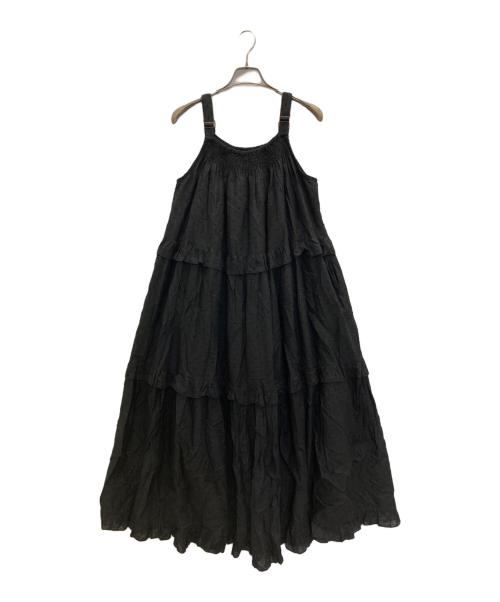 freada（フリーダ）Freada (フリーダ) ドビーティアードフリルワンピース ブラック サイズ:FREEの古着・服飾アイテム