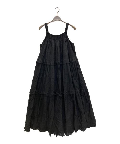 freada（フリーダ）Freada (フリーダ) ドビーティアードフリルワンピース ブラック サイズ:FREEの古着・服飾アイテム