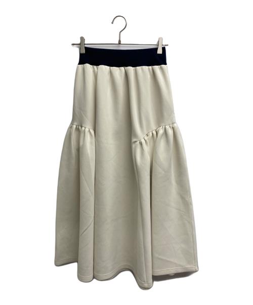 foufou（フーフー ザドレス）foufou (フーフー) track candy skirt(トラック　キャンディー　スカート） アイボリー×ネイビー サイズ:１の古着・服飾アイテム