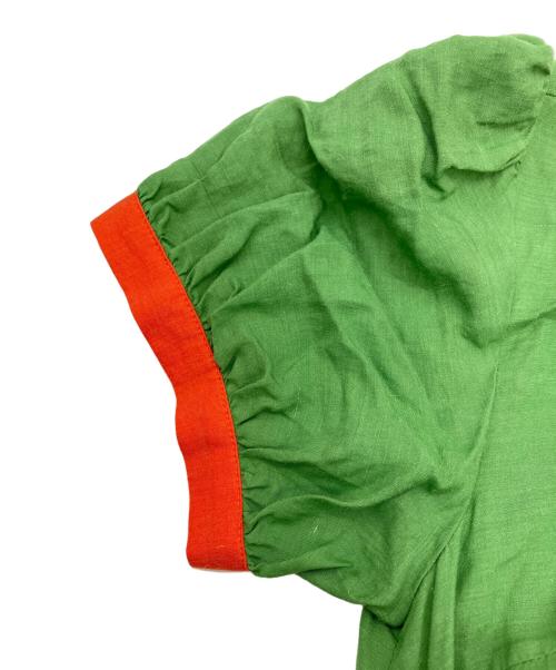 hazama（ハザマ）hazama (ハザマ) 経年真価のワンピース グリーン×オレンジ サイズ:Mの古着・服飾アイテム