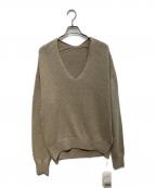 MUSE de Deuxieme Classeミューズ ドゥーズィエム クラス）の古着「Lily Linen Vネック プルオーバー」｜ベージュ