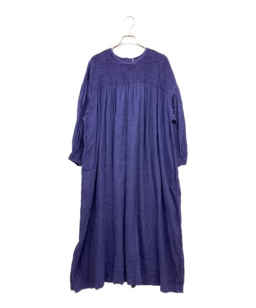 maison de soil（メゾンドソイル）maison de soil (メゾンドソイル) BACK OPENING PULLOVER DRESS WITH MINI PINTUCK ネイビー サイズ:2の古着・服飾アイテム