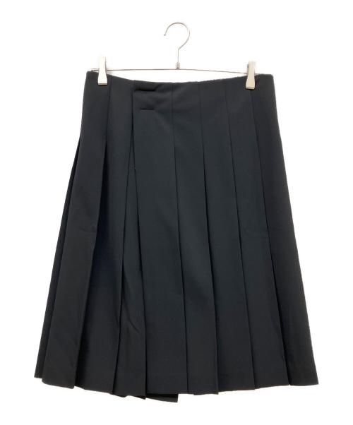 COMME des GARCONS（コムデギャルソン）COMME des GARCONS (コムデギャルソン) ボックスプリーツラップスカート ブラック サイズ:Sの古着・服飾アイテム