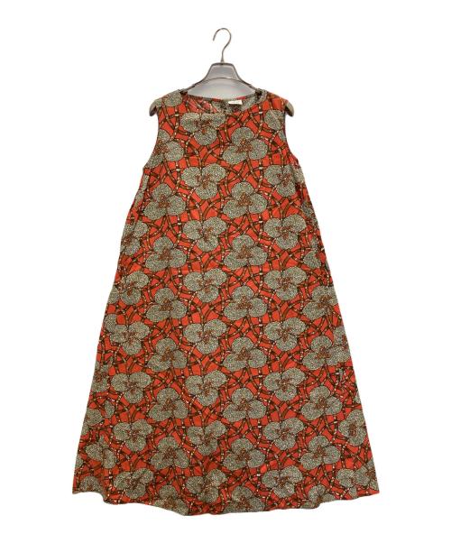 LE GLAZIK（ル グラジック）LE GLAZIK (ル グラジック) バティックノースリーブワンピース オレンジ サイズ:36の古着・服飾アイテム