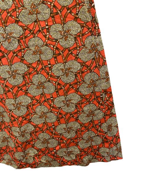 LE GLAZIK（ル グラジック）LE GLAZIK (ル グラジック) バティックノースリーブワンピース オレンジ サイズ:36の古着・服飾アイテム