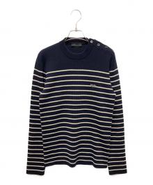 PRADA（プラダ）の古着「Wool Striped Sweater/ボーダーニット」｜ネイビー