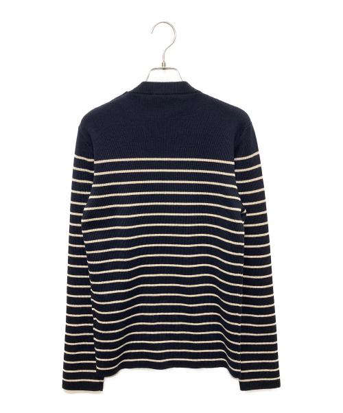 PRADA（プラダ）PRADA (プラダ) Wool Striped Sweater/ボーダーニット ネイビー サイズ:48の古着・服飾アイテム