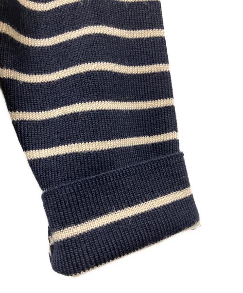 PRADA（プラダ）PRADA (プラダ) Wool Striped Sweater/ボーダーニット ネイビー サイズ:48の古着・服飾アイテム