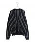 PRADA（プラダ）の古着「Stripe Embroidered-Logo Wool Cardigan　UMG385」｜ブラック