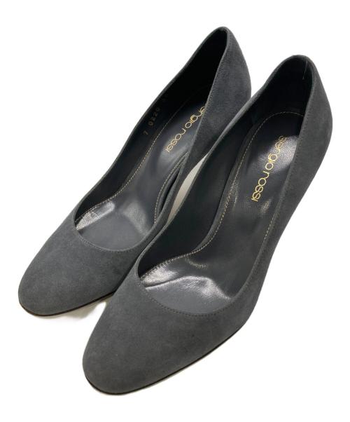 sergio rossi（セルジオロッシ）sergio rossi (セルジオロッシ) スウェードパンプス ネイビー サイズ:35の古着・服飾アイテム