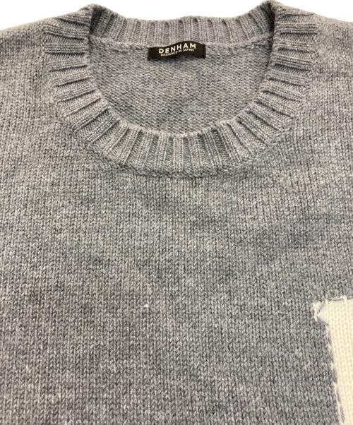 Denham（デンハム）Denham (デンハム) Dロゴクルーネックニット　01-24-12-71-011 グレー サイズ:Lの古着・服飾アイテム